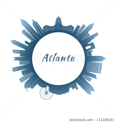Atlanta skyline with colorful buildings. Atlanta skyline with colorful buildings. 111280281