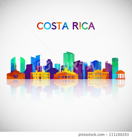 Costa Rica skyline silhouette in colorful geometric style. 111280283