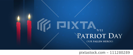 Patriot day September 11 horizontal banner. Patriot day September 11 horizontal banner. 111280289