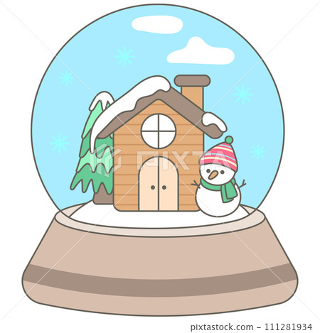 sweet winter snowman Christmas Snow Globes and Glitter Dome 111281934