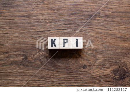 Kpi - word concept on building blocks, text 111282117