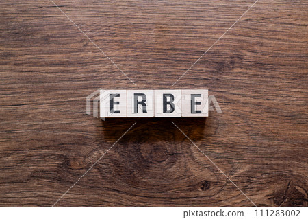 Erbe - herbal,word concept on building blocks, text 111283002