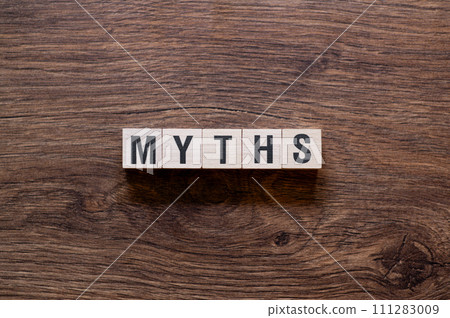 Myths - word concept on building blocks, text 111283009