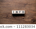 Info - word concept on building blocks, text 111283034