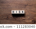 Risk - word concept on building blocks, text 111283040