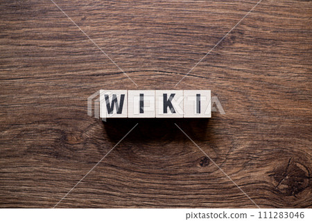 Wiki - word concept on building blocks, text Wiki - word concept on building blocks, text 111283046