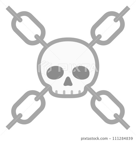 Skeleton and crossed chains symbol 111284839