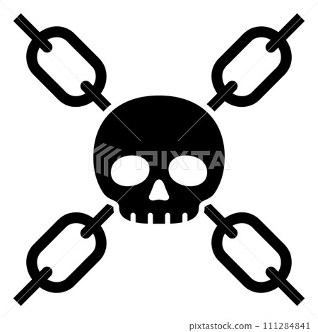 Silhouette of a skeleton and crossed chains Silhouette of a skeleton and crossed chains 111284841