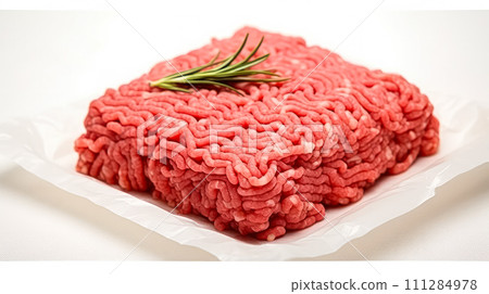 Perfect blend, Ground pork and beef harmoniously displayed 111284978
