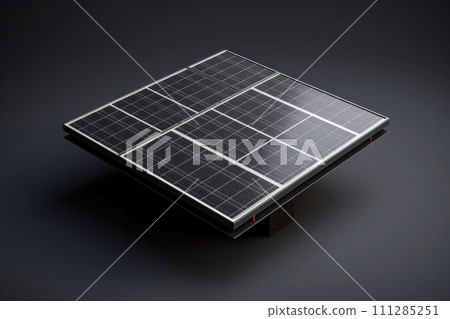 Photovoltaic solar power panel against a sky background green 111285251