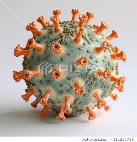 close-up representation of a virus particle 111285788