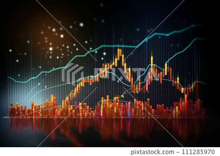 Market chart of business increase stock graph or investment financial data 111285970