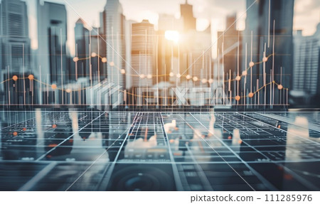 Dashboard Intelligent infographic technology UI interface, analytical graph of financial data 111285976