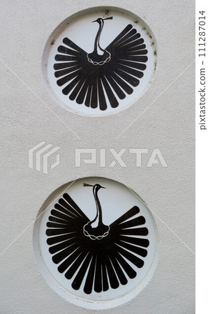 鶴圖案、牆壁裝飾和津和野的街景 111287014