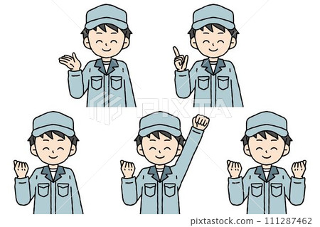 Male pose set wearing work clothes Male pose set wearing work clothes 111287462