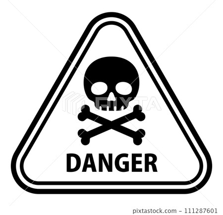 骷髏標記危險警告標誌 111287601