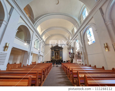 Beautiful interior of the evangelical church Heilandskirche in Kaiser Josef Square, in the city center of Graz, Steiermark, Austria 111288112