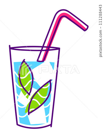 Mojito cocktail in glass. Alcoholic drink illustration. 111288443