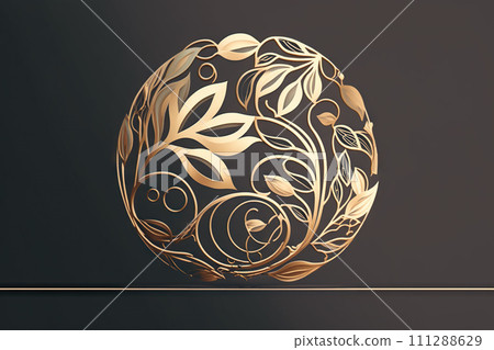 AI-generated content. Abstract Golden Floral logo Design - environmental protection concept 111288629