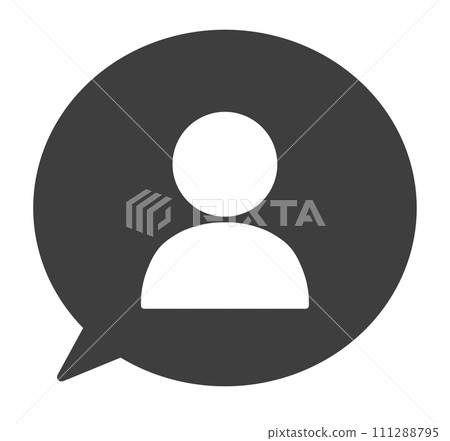 Simple black user icon and speech bubble 111288795