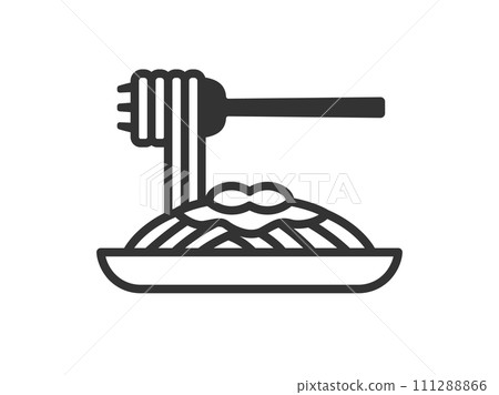 Illustration of Italian pasta icon (line drawing) 111288866