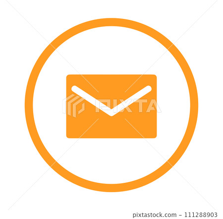 simple orange email icon simple orange email icon 111288903