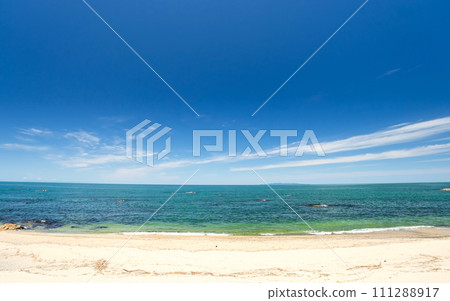 View of Awashima from Murakami City, Niigata Prefecture, Sea of Japan 111288917