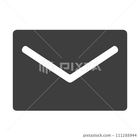 簡單的黑色電子郵件圖標 111288944
