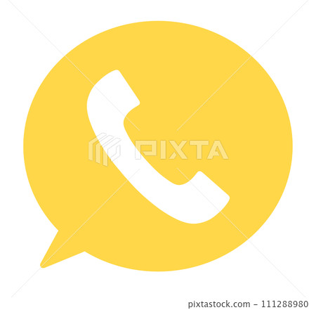 簡單的黃色電話和語音氣泡 111288980