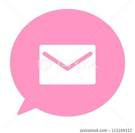 Simple pink email and speech bubble Simple pink email and speech bubble 111289312