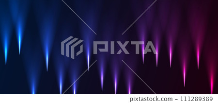 Blue purple neon laser rays abstract tech background 111289389
