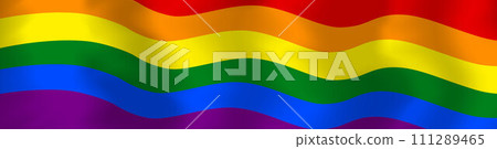LGBT banner. LGBTQ Rainbow flag background. Vector illustration of sexual minorities symbol in six colorful colors 111289465