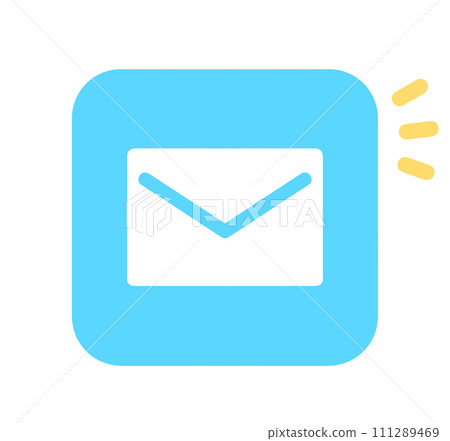 Simple light blue email icon 111289469