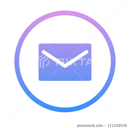 Blue-purple gradation｜Mail icon 111289536