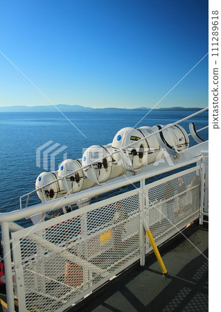 Clear autumn sky seen from the deck of BC Ferry (British Columbia, Canada) Clear autumn sky seen from the deck of BC Ferry (British Columbia, Canada) 111289618