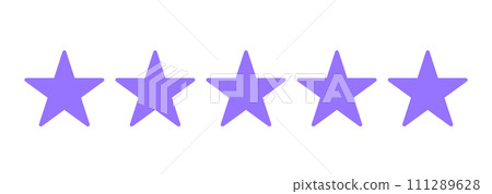 simple purple 5 star mark simple purple 5 star mark 111289628