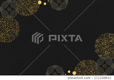 Golden abstract floral pattern Japanese paper_Japanese modern background material Floral pattern Japanese paper_Japanese modern background material 111289652