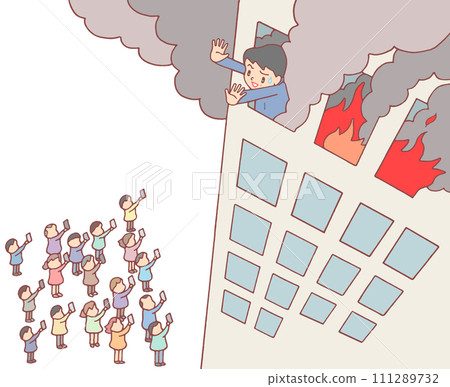 社會議題 - 火災場景、智慧型手機攝影、旁觀者、缺乏道德規範 111289732