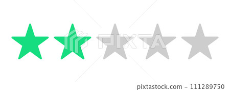 簡單的綠色兩星標記 111289750