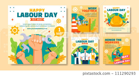 Labour Day Social Media Post Flat Cartoon Hand Drawn Templates Background Illustration Labour Day Social Media Post Flat Cartoon Hand Drawn Templates Background Illustration 111290293