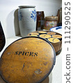 Antique wooden old spice holders. 111290525