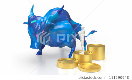 The Bull 3d figure for Business or positive sentiment often encourages buying. The Bull 3d figure for Business or positive sentiment often encourages buying. 111290948