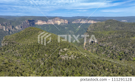 Aerial photograph of the Grose Valley in the Blue Mountains in Australia Aerial photograph of the Grose Valley in the Blue Mountains in Australia 111291128