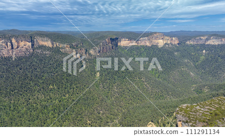 Aerial photograph of the Grose Valley in the Blue Mountains in Australia Aerial photograph of the Grose Valley in the Blue Mountains in Australia 111291134