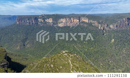 Aerial photograph of the Grose Valley in the Blue Mountains in Australia Aerial photograph of the Grose Valley in the Blue Mountains in Australia 111291138