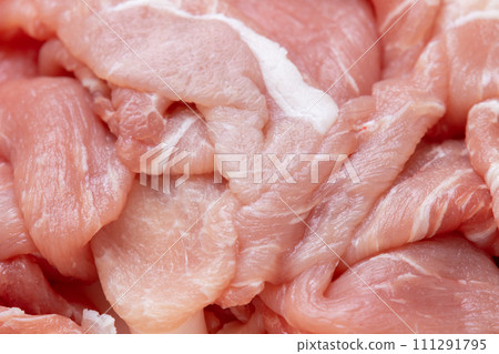 Close-up of pork (cut off thigh). Close-up of pork (cut off thigh). 111291795