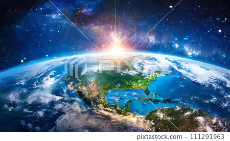 Galaxy, Earth, Sun, Space 111291963
