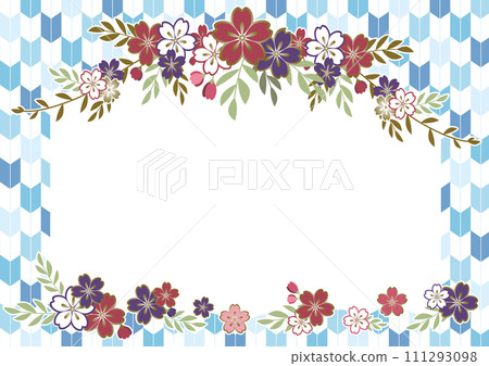 Taisho Romantic Message Card Cherry Blossom Decoration Blue White 111293098