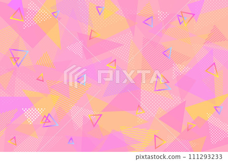 Background material Pink Yellow Green Background Triangular Pattern Pattern Cute Colorful Pop Yumekawa 111293233
