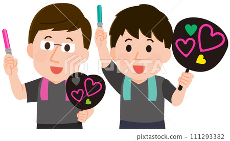 看起來像是在音樂會上玩得很開心的男人,右側插圖 看起來像是在音樂會上玩得很開心的男人,右側插圖 111293382